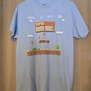 NWOT Nintendo Super Mario Bros. Light Blue T-Shirt Men Medium